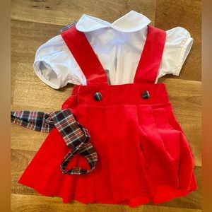 The Beaufort Bonnet red dress with under shirt